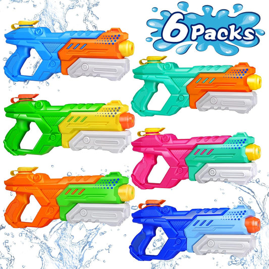 Hot Quanquer 600cc Water Guns for Kids & Adults - 6 Pack Super Squirt Blasters Soaker with Long Range, High Capacity Pump Action, Summer Swimming Beach Outdoor Water Fighting Play Pool Toys for Boys Girls
