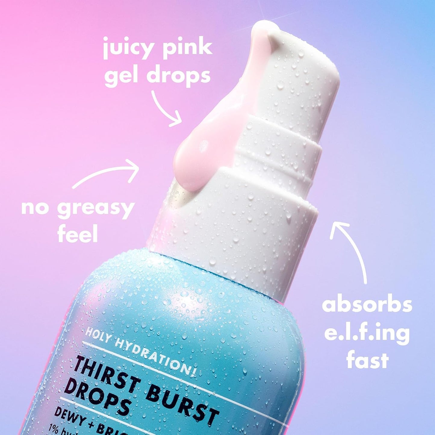 Hote.l.f. SKIN Holy Hydration! Thirst Burst Drops, Serum For A Radiant Complexion Instantly & Over Time, Made With Hyaluronic Acid, Vegan & Cruelty-Free
