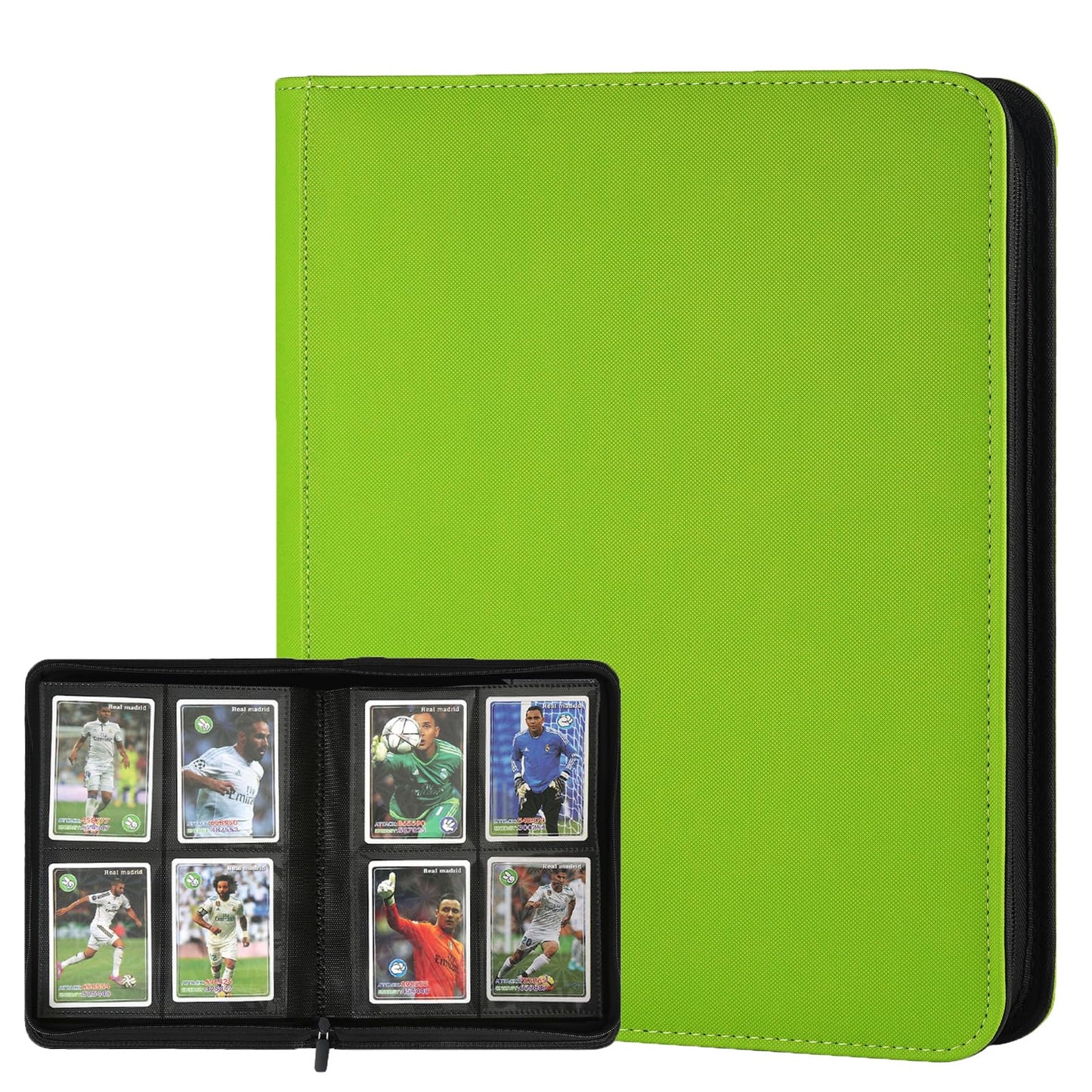 HotGERMUN 9 Pocket Trading Card Binder,720 Cards,40 Top-Loading Pages, Double Sided Pockets PU Cover Zipper Collection Album Folder for Standard MTG, TCG, Sports Cards(Black)