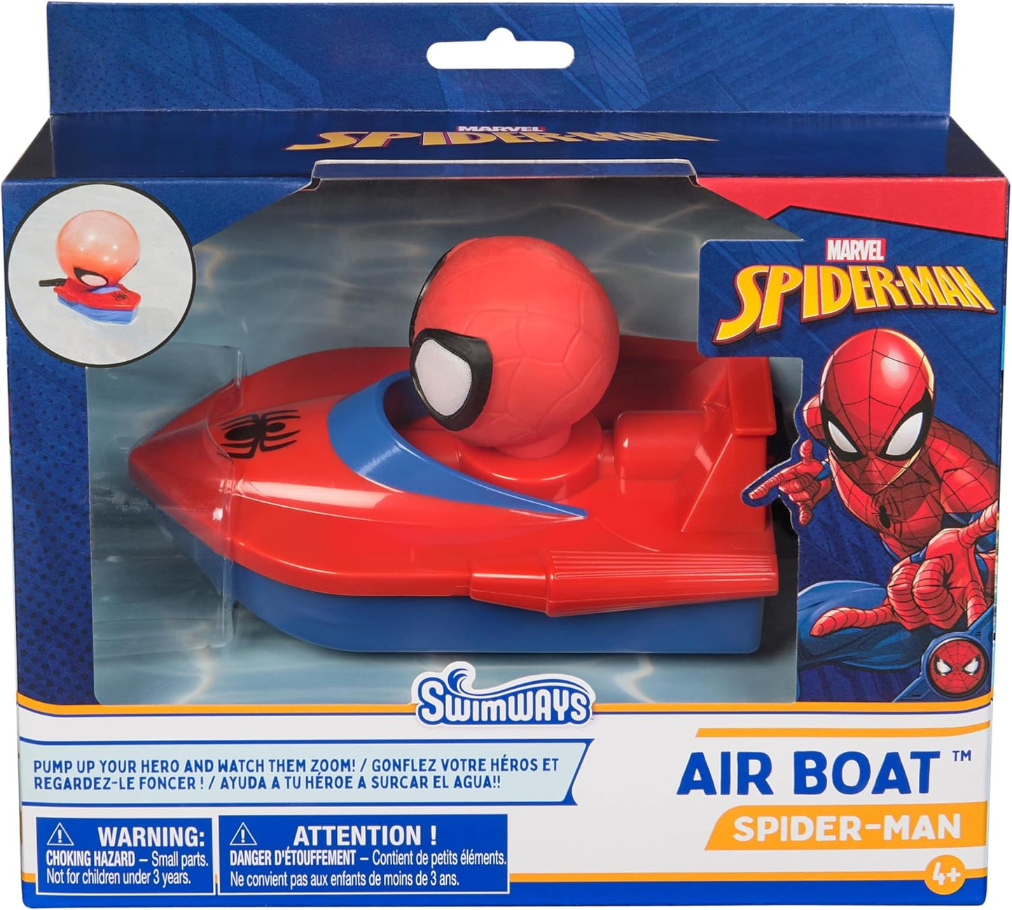 Hot SwimWays Marvel Spider-Man Inflatable Water Air Boat Toy for Ages 4+
