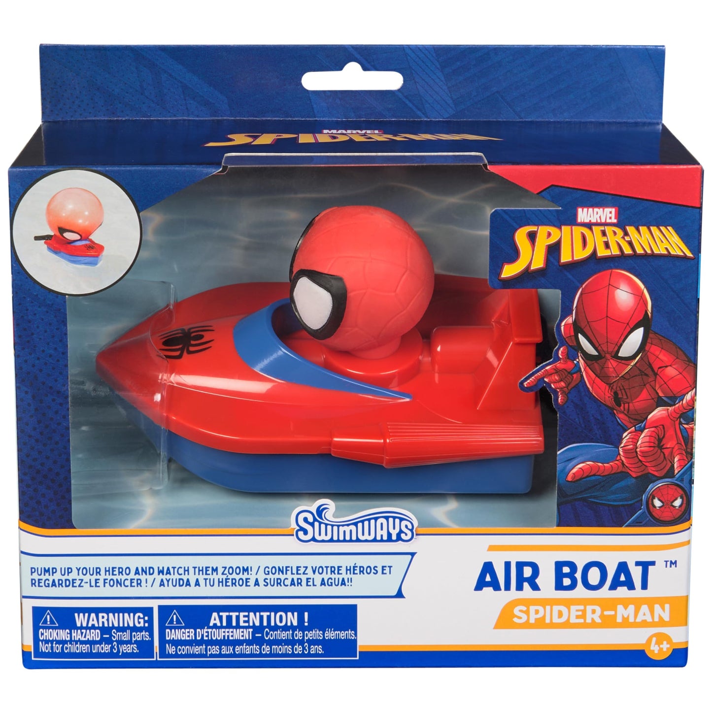 Hot SwimWays Marvel Spider-Man Inflatable Water Air Boat Toy for Ages 4+