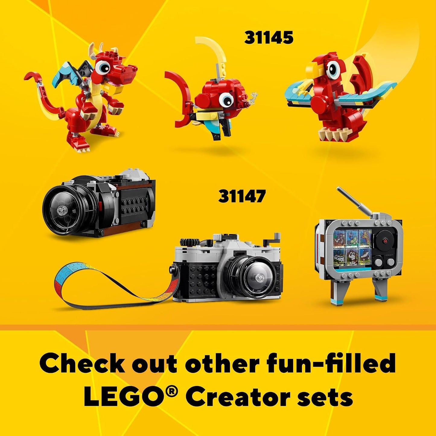 HotLEGO Creator 3 in 1 Flatbed Truck with Helicopter Toy, Transforms from Flatbed Truck Toy to Propeller Plane to Hot Rod and SUV Cars, Gift Idea for Boys and Girls Ages 7 Years Old and Up, 31146