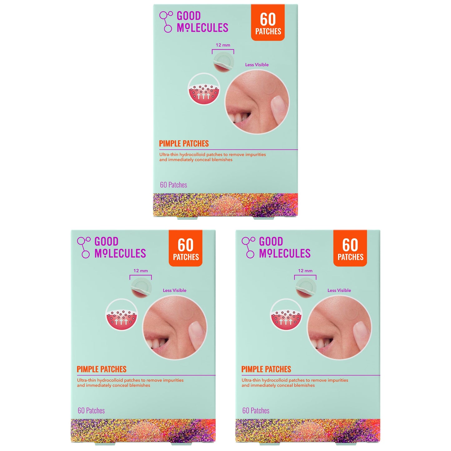 HotGood Molecules Pimple Patches for Face, 100 Pack – Ultra-Thin Hydrocolloid Patches, Invisible Under Makeup, Conceals Blemishes, Blackheads & Zits, Suitable for Acne-Prone Skin