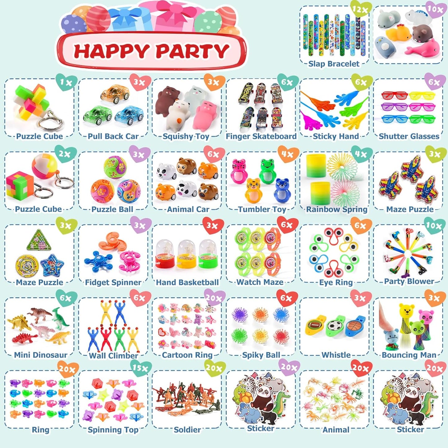 Hot 300 PCS Party Favor for Kids Goodie Bags Stuffers, Prize Box Toys for Kids Classroom Bulk, Small Fidget Toys Pinata Egg Fillers, Treasure Chest for Students Rewards, Carnival Prizes, Birthday Gifts