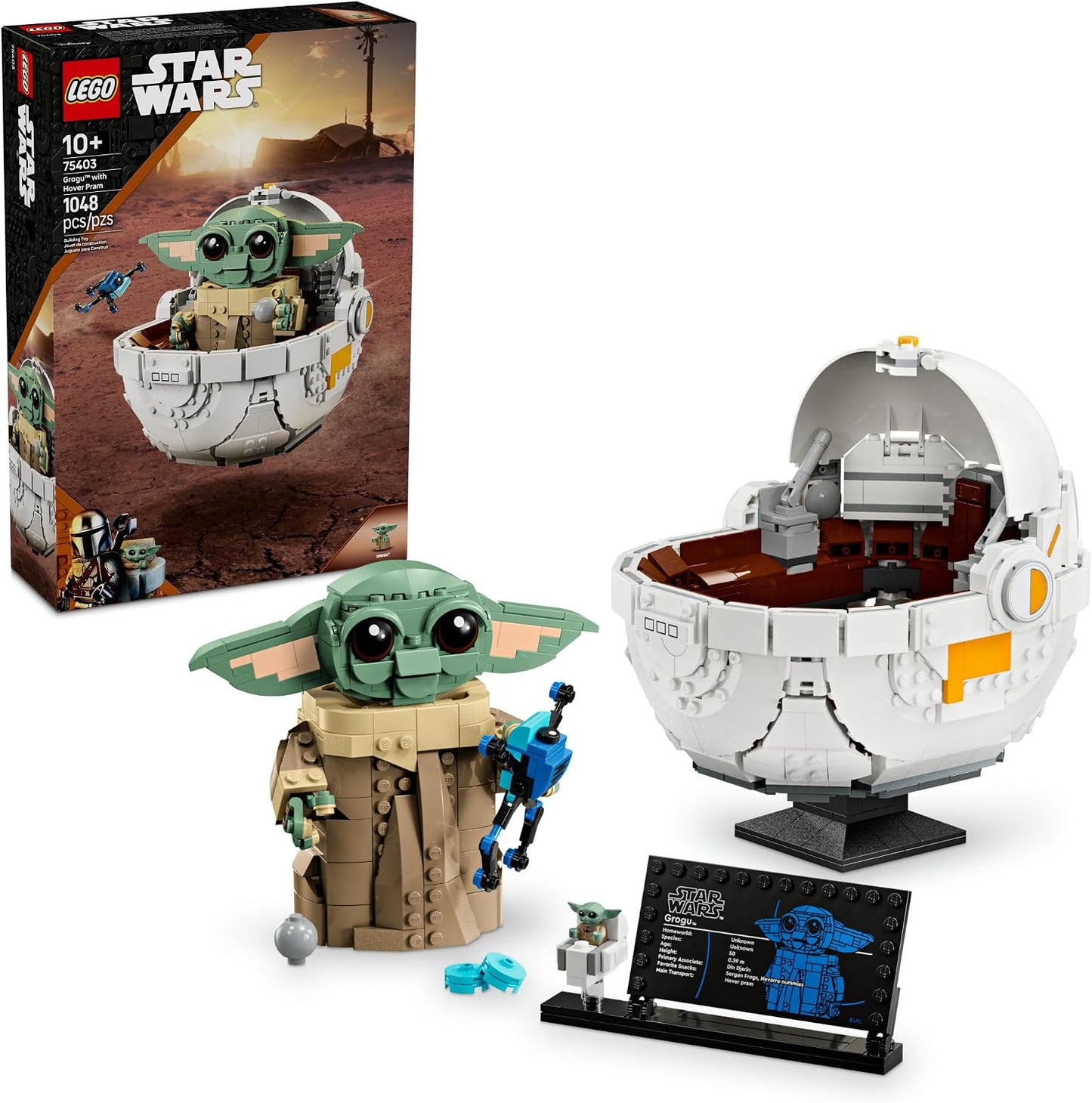 Hot LEGO Star Wars Grogu with Hover Pram Building Toy Set - Star Wars Toy for Kids, Boys & Girls, Ages 10+ - Gift Idea for Birthday - 75403