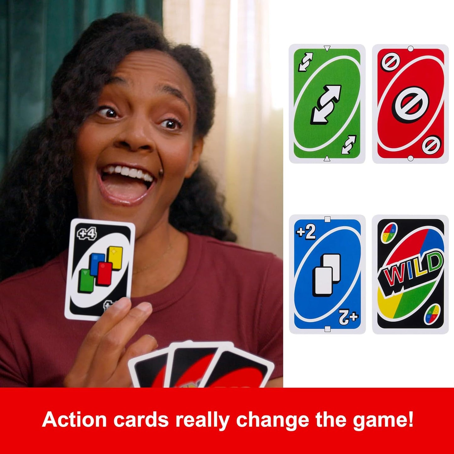 HotMattel Games UNO Card Game for Kid, Adult & Family Nights & Parties, Travel & Vacations, Color Blind Accessible & Customizable Deck (Amazon Exclusive)