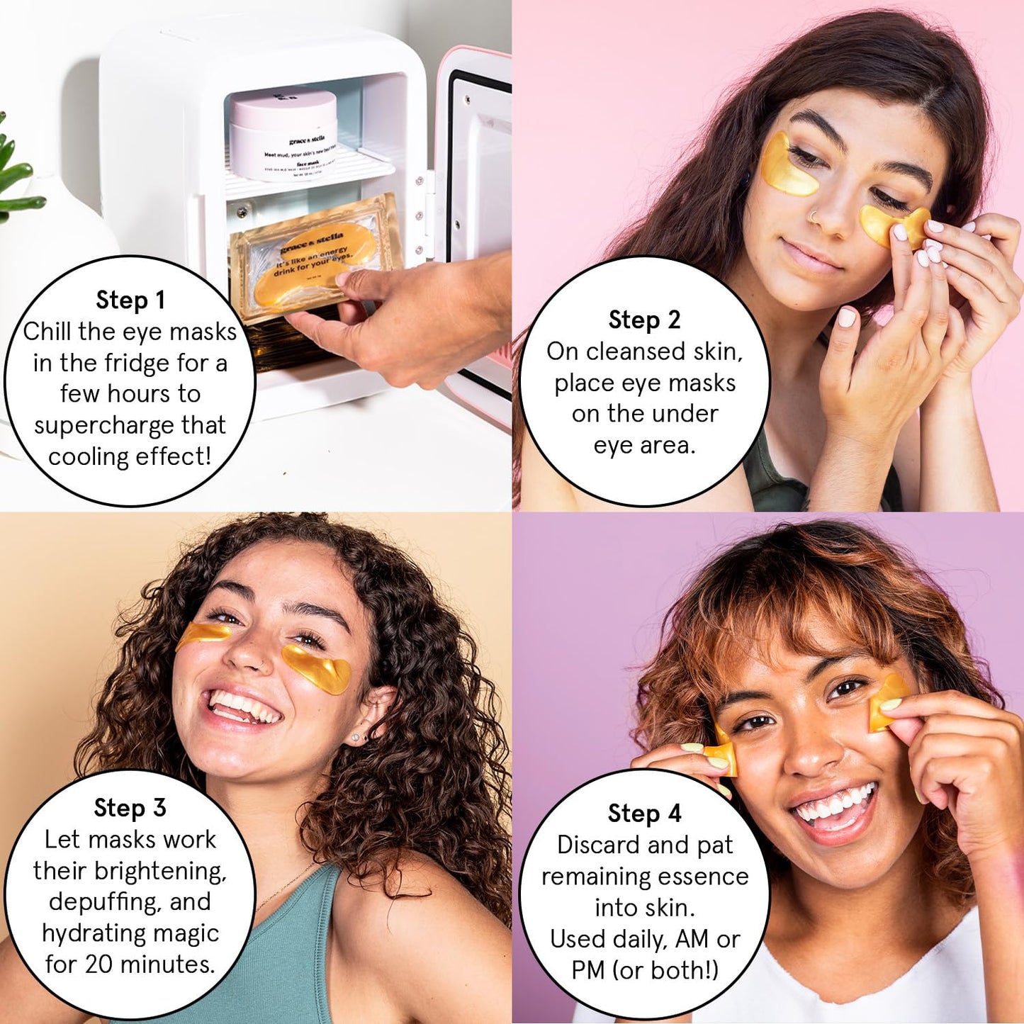 Hotgrace & stella Under Eye Patches (12 pairs) Eye Masks for Puffy Eyes and Dark Circles - Gifts for Women, Bridesmaids, Birthdays, Bachelorette Party, Self Care Gifts for Women - Vegan Cruelty-Free