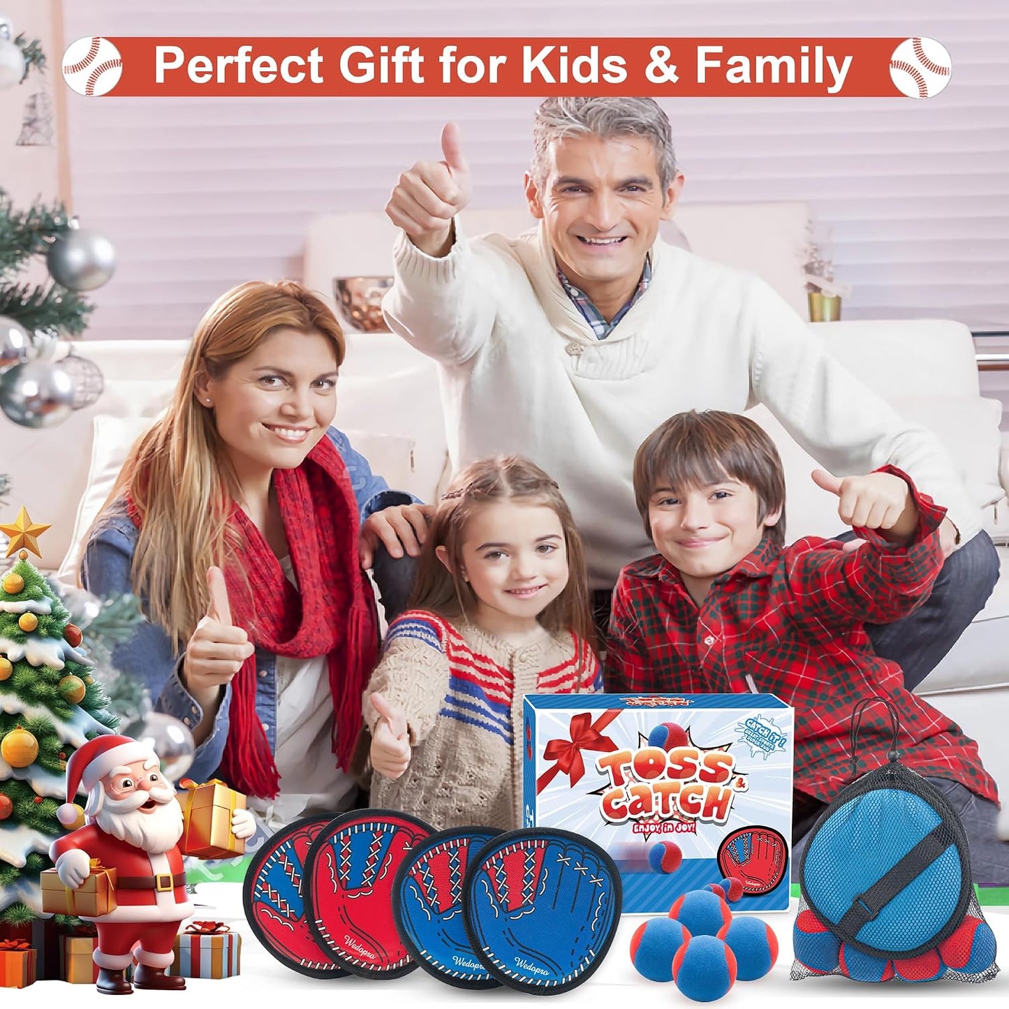 HotToss and Catch Ball Game, Kids Toddler Baseball Glove & Catch Ball Toys, Outdoor Games for Family, Toys for Beach Yard Pool Outside, Birthday Easter Gift for Ages 3 4 5 6 7 8-12 Year Old Boys Girls