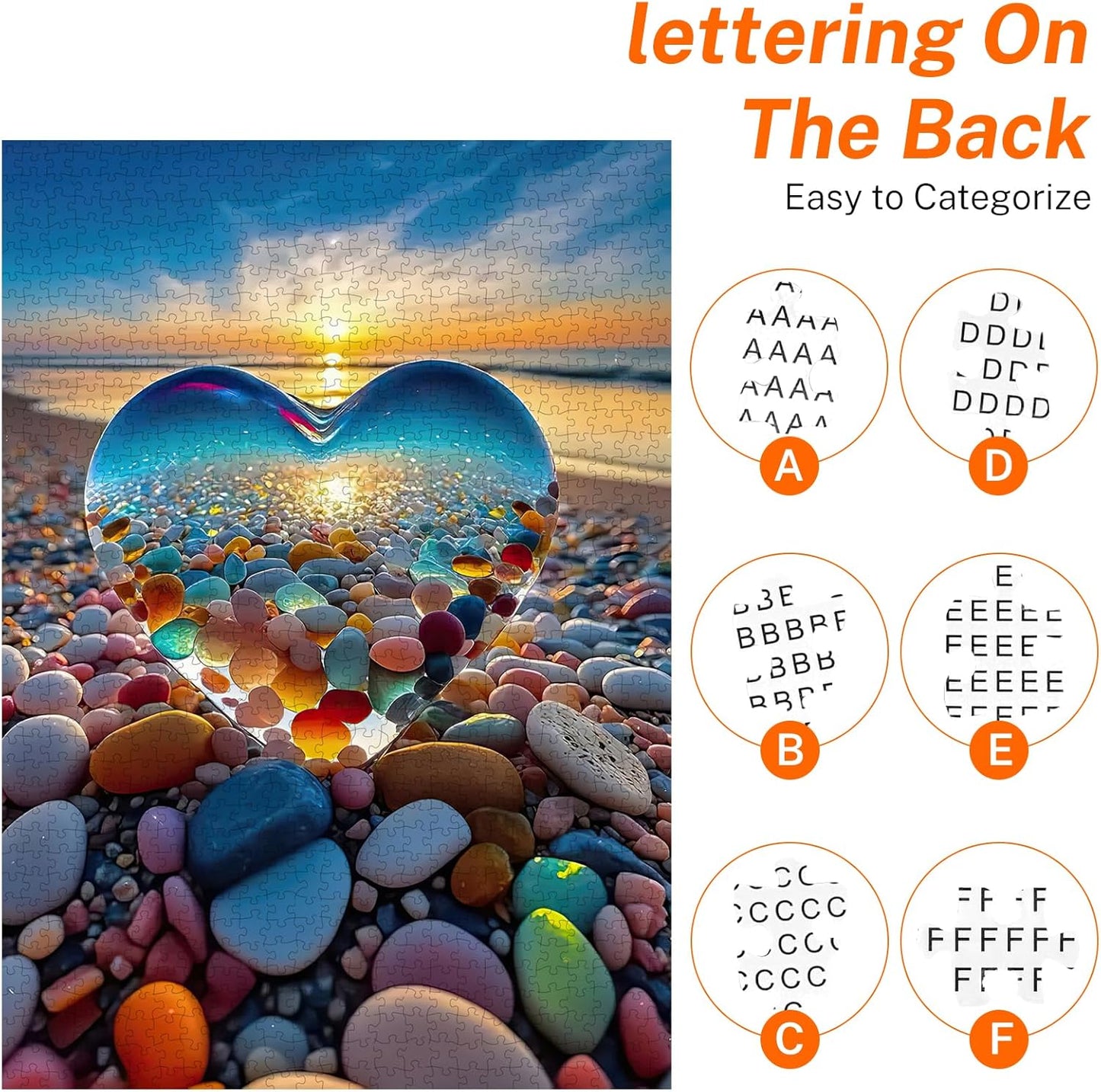 Hot Jigsaw Puzzles for Adults 1000 Pieces, Love Pebbles Beach Puzzle, Impossible Difficult Hard Fun 1000 Piece Jigsaw Puzzles for Adults