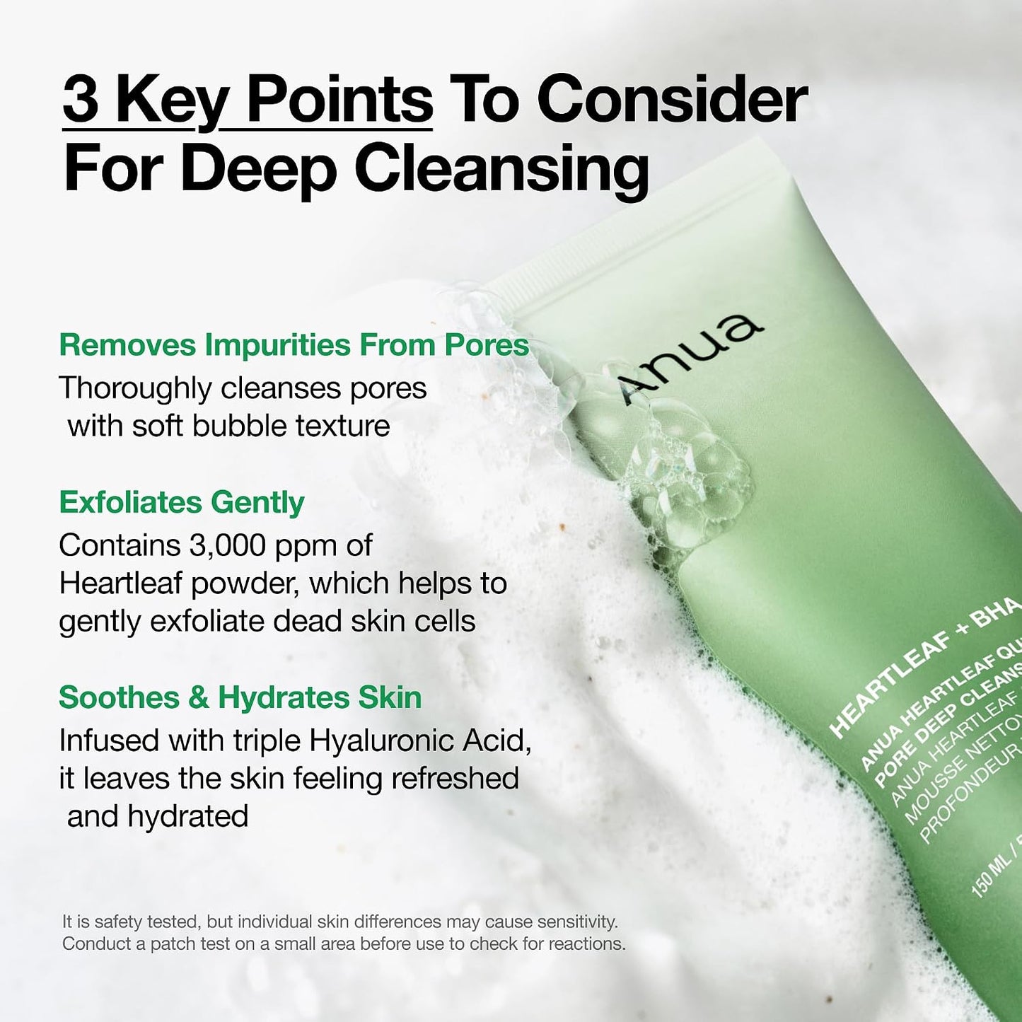 HotAnua Heartleaf Quercetinol Pore Deep Cleansing Foam, Face wash for Pore Refining Cleanser, Hydrating Daily Facial Cleanser For Double Cleansing, Gentle Foaming with BHA, Korean Skincare, 5.07 fl.oz.