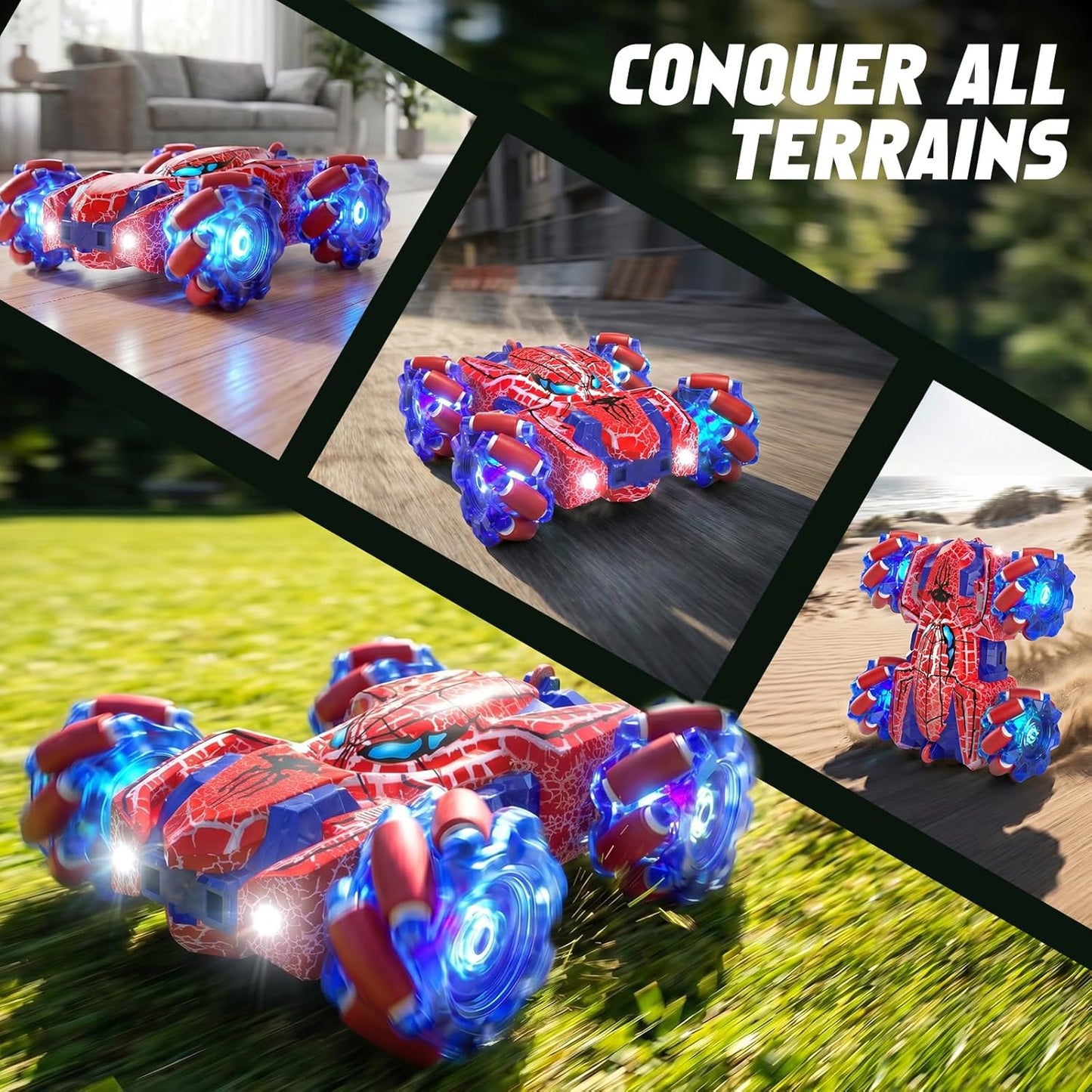 HotSpider Gesture Sensing Remote Control Car, Double Sided RC Cars with Full-Body Light, 2.4GHz Hand Controlled Rechargeable RC Stunt Car Toys Birthday Gift for Boys 3 4 5 6 7 8 9 10 11 12