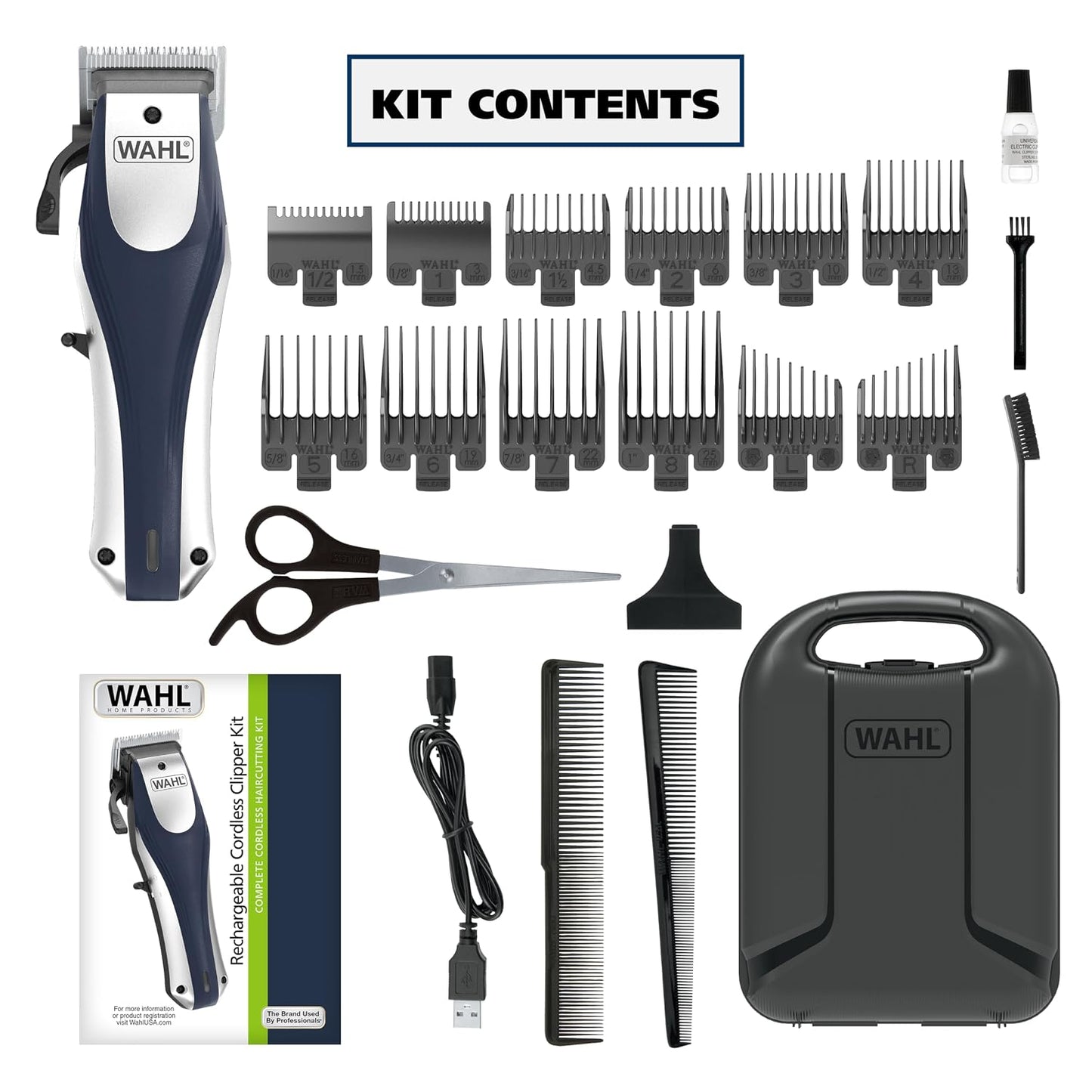 HotWahl Lithium Ion Pro Rechargeable Cordless Hair Clippers for Men, Woman, & Children with Smart Charge Technology for Convenient at Home Haircutting - Model 79470