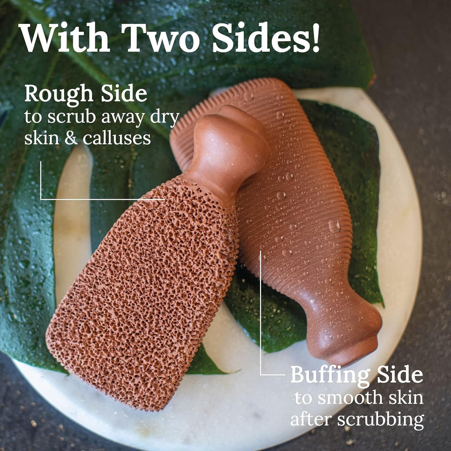 HotPumice Stone for Feet Lasts 5+ Years Foot Exfoliator Scrubber Callus Remover Made of Natural Terra-Cotta