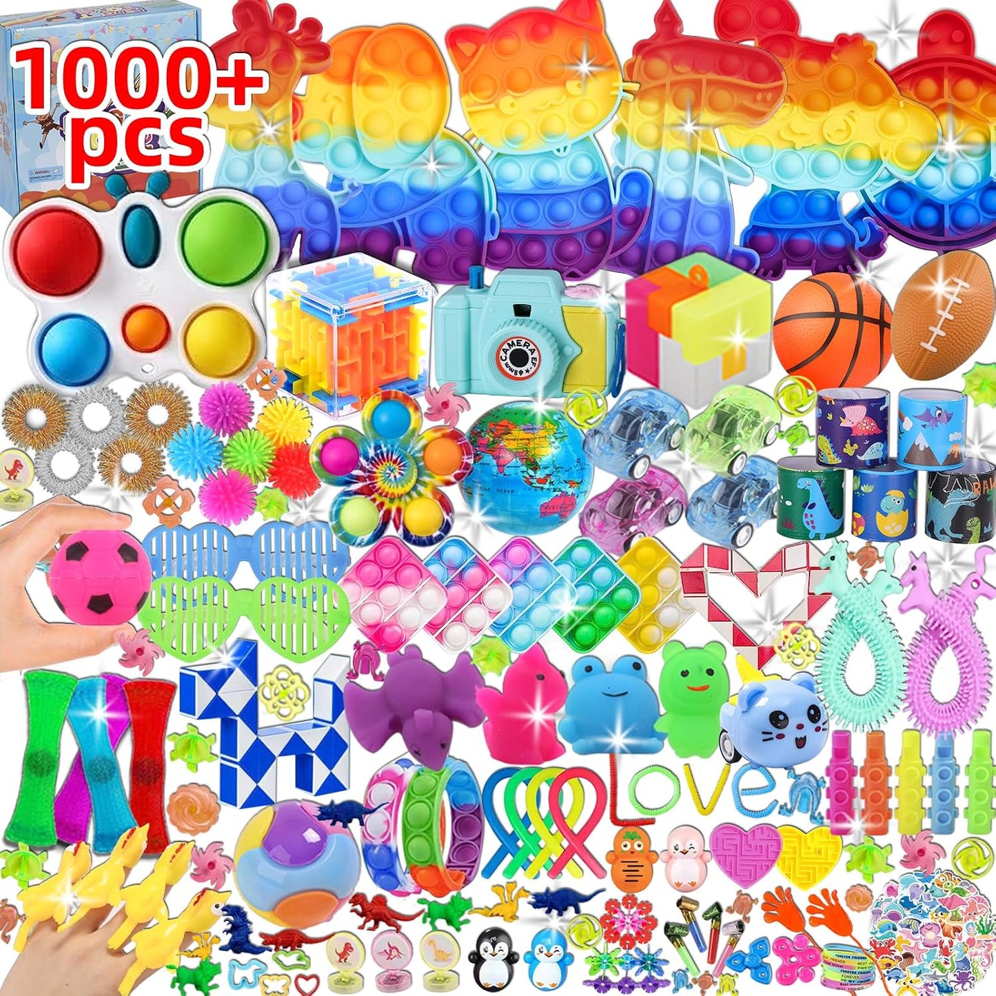 Hot 1000 Pcs Party Favors for Kids, Fidget Toys Bulk, Birthday Gift Toys, Fidgets Stocking Stuffers, Treasure Box Birthday Party, Goodie Bag Stuffers, Carnival Prizes, Pinata Filler Stuffers for Classroom