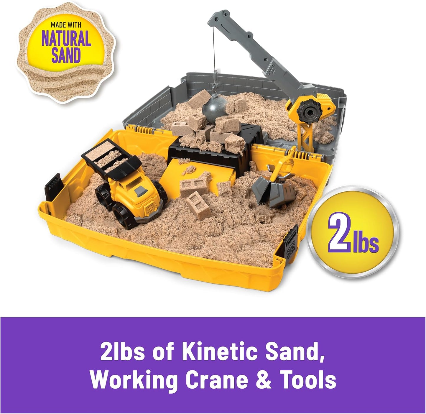 HotKinetic Sand Construction Site, Moldable Play Sand Sensory Toys, Ages 3+