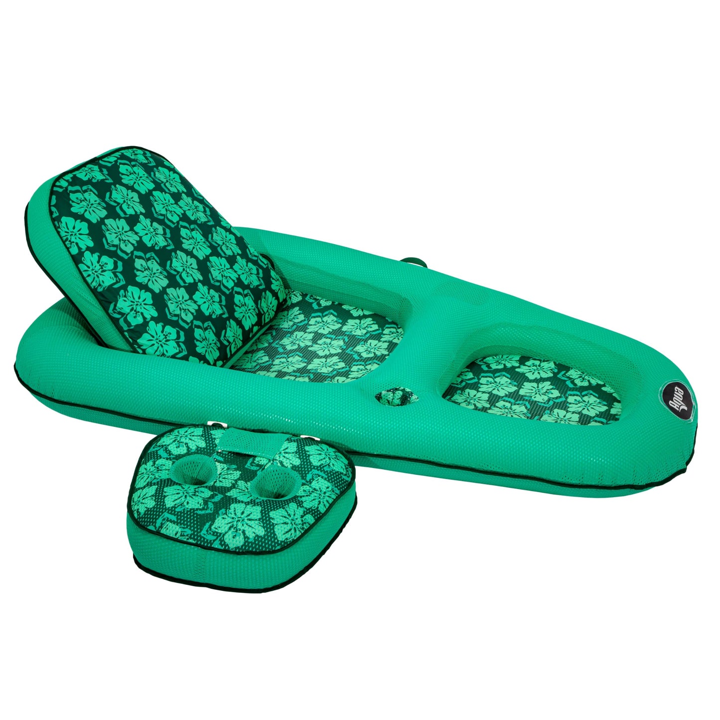 HotAqua Campania Ultimate 2-in-1 Pool Float Lounge – Extra Large – Inflatable Pool Floats for Adults with Adjustable Backrest & Cupholder Caddy