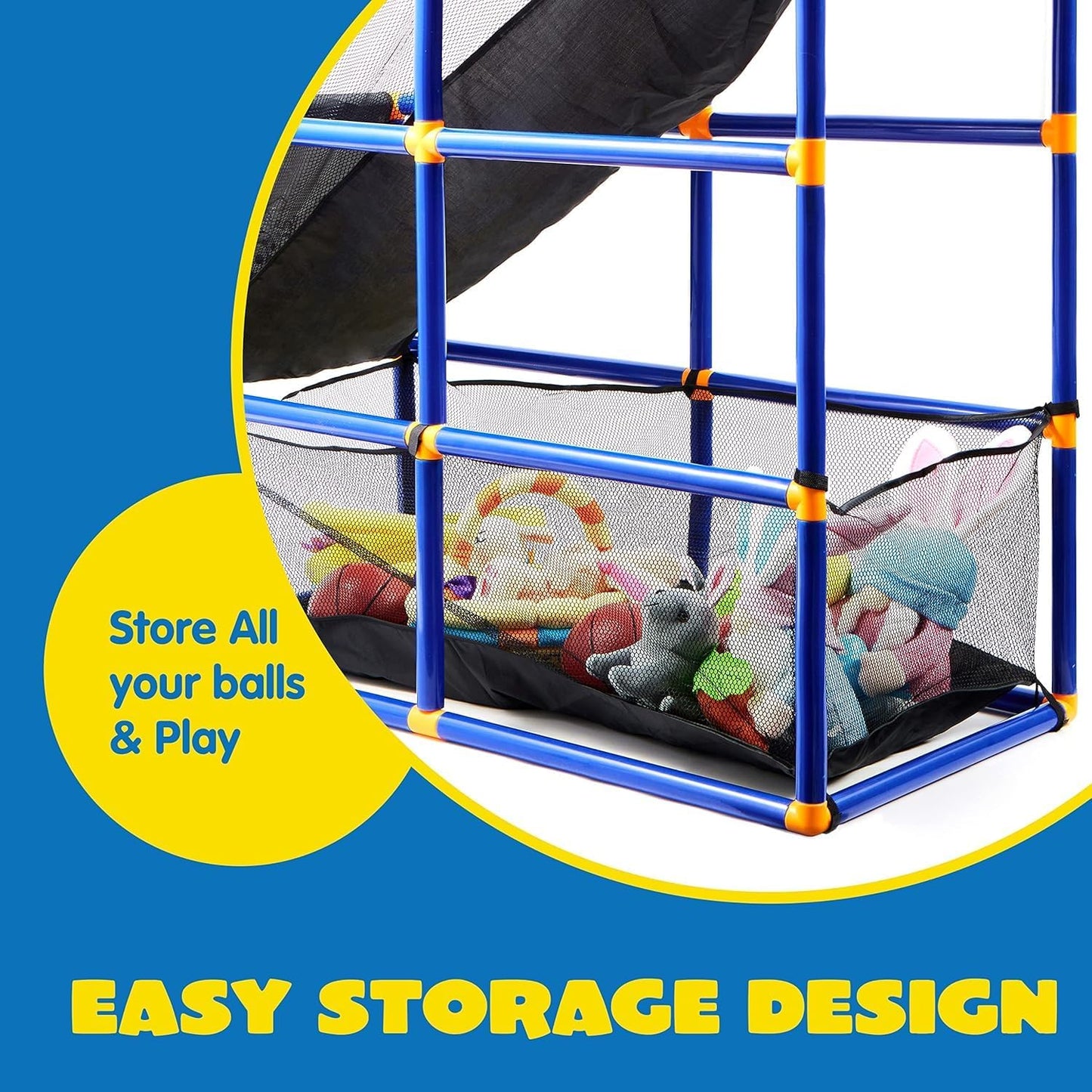 HotJOYIN Arcade Basketball Game Set with 4 Balls and Hoop for Kids 3+ Years Old Indoor Outdoor Sport Play - Easy Set Up - Air Pump Included - Ideal for Competition