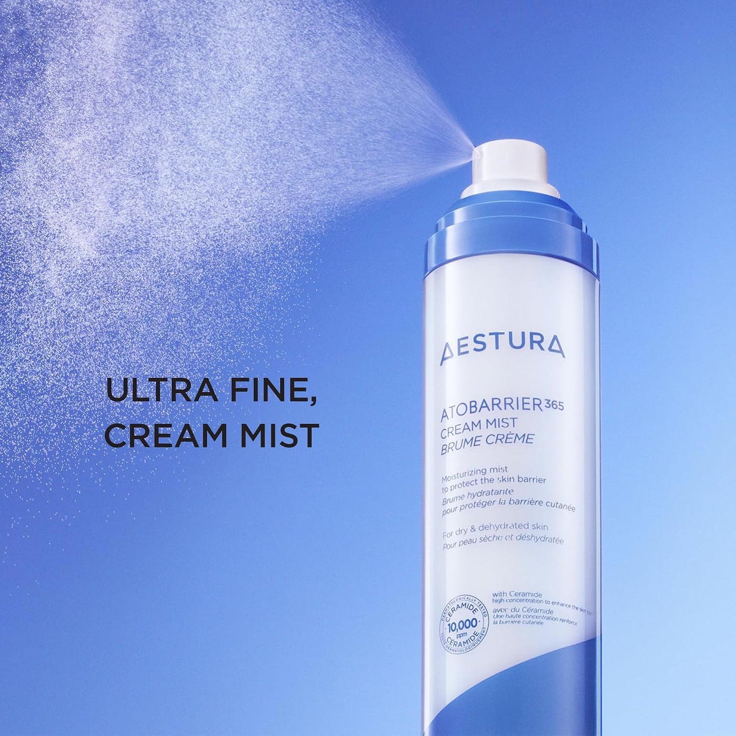 HotAESTURA ATOBARRIER365 Cream Mist with 10,000ppm Ceramides | Moisture Barrier Support, Ultra-Fine Moisturizing Mist, Suitable for Dry Skin | Korean Skin Care, 120ML / 4.06 fl.oz.