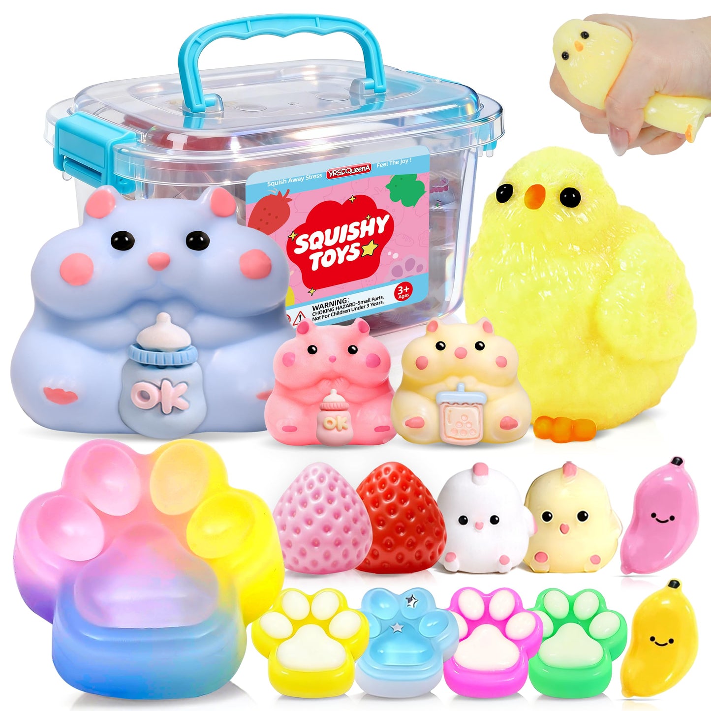 Hot10 Pack Taba Squishy Toys kit with Toy Box-Squeeze Toys Kawaii taba Squishies Stress Relief Toys Party Favors for Kids 4-8 8-12, Squishy Fidget Toys for Kids , Birthday Gifts Toys for Girls 8-10
