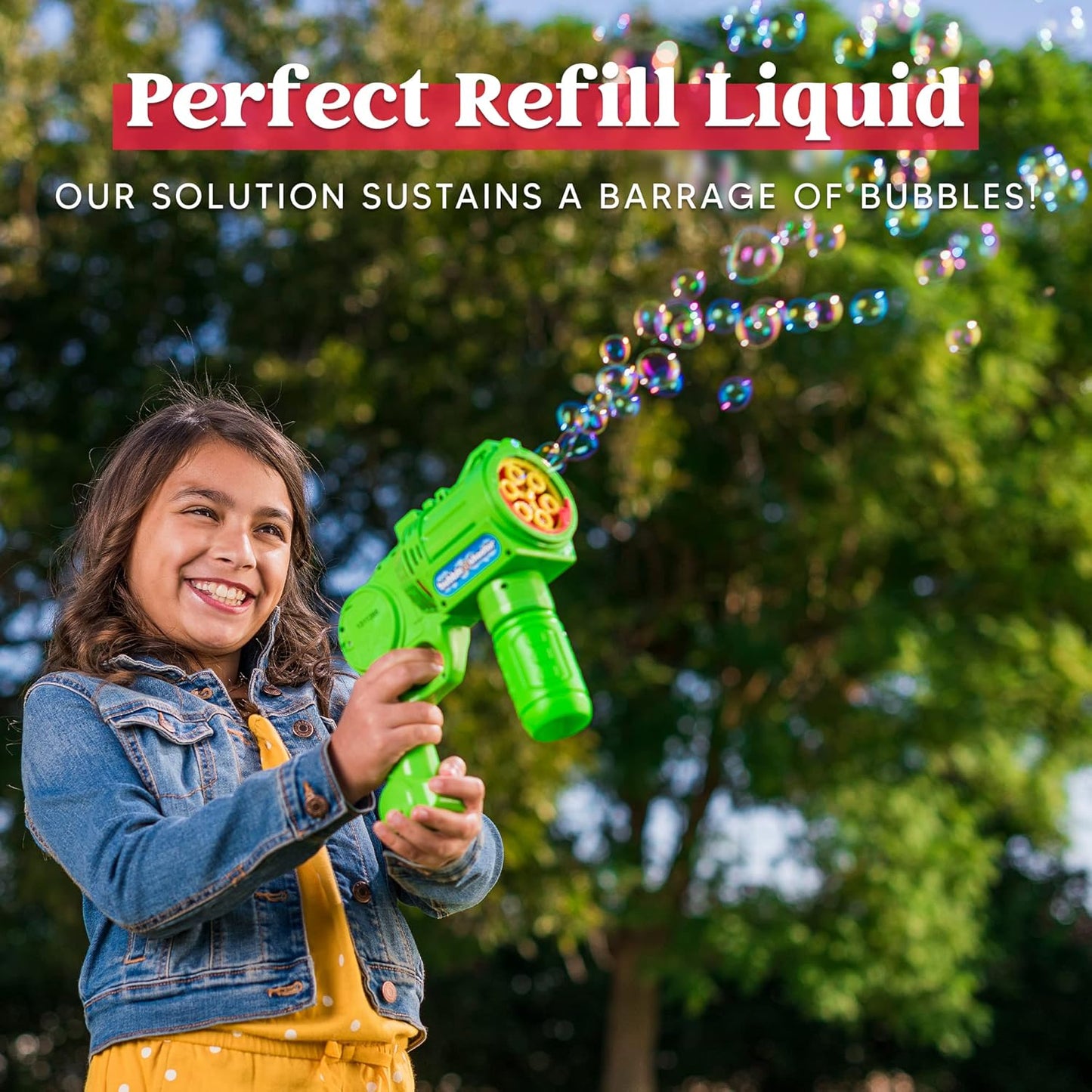 Hot JOYIN 2 Bottles Bubbles Refill Solutions 64 oz (up to 5 Gallon), Concentrated Solution for Bubble Machine, Gun, Wand Refill Fluid Summer, Easter Toys(Orange+Blue)