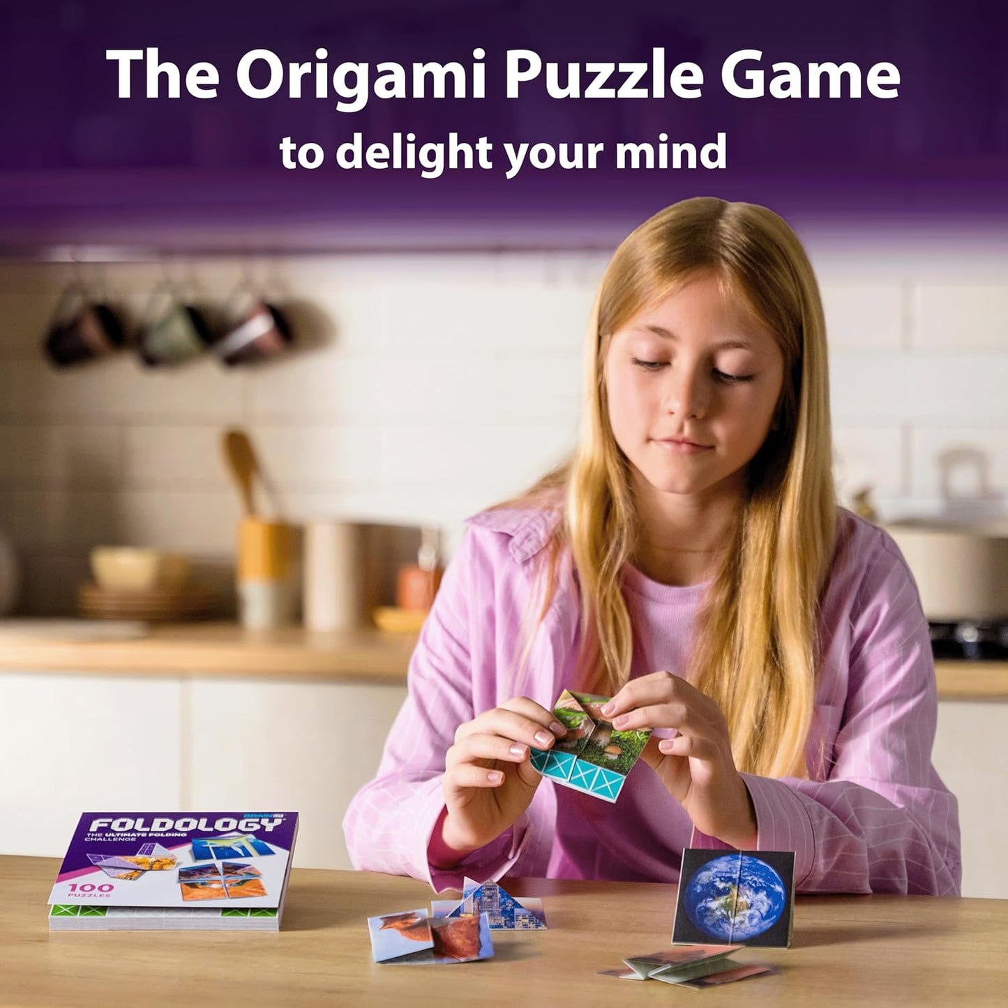 HotFOLDOLOGY - The Origami Puzzle Game! Brain Teasers for Tweens, Teens & Adults | Travel Game, STEM Toy | Fold the Paper, Complete the Picture | 100 Puzzles | Gift for Ages 10+