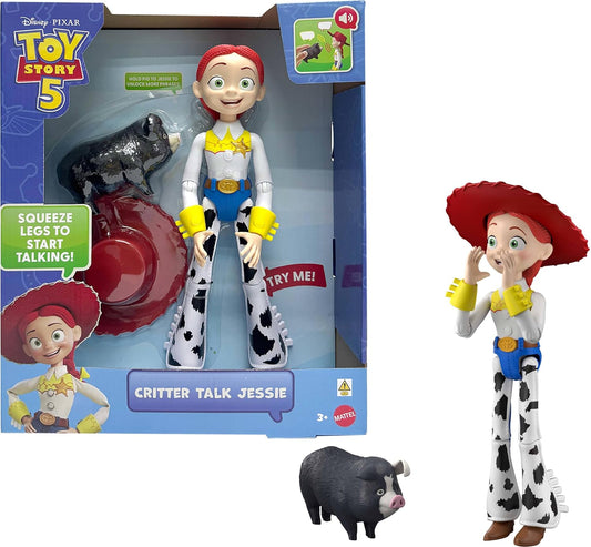 HotMattel Disney and Pixar Toy Story 5 Critter Talk Jessie | 12-inch Posable Action Figure Toy & Jimmy Dean, 35+ Movie Sounds & Phrases, English Language