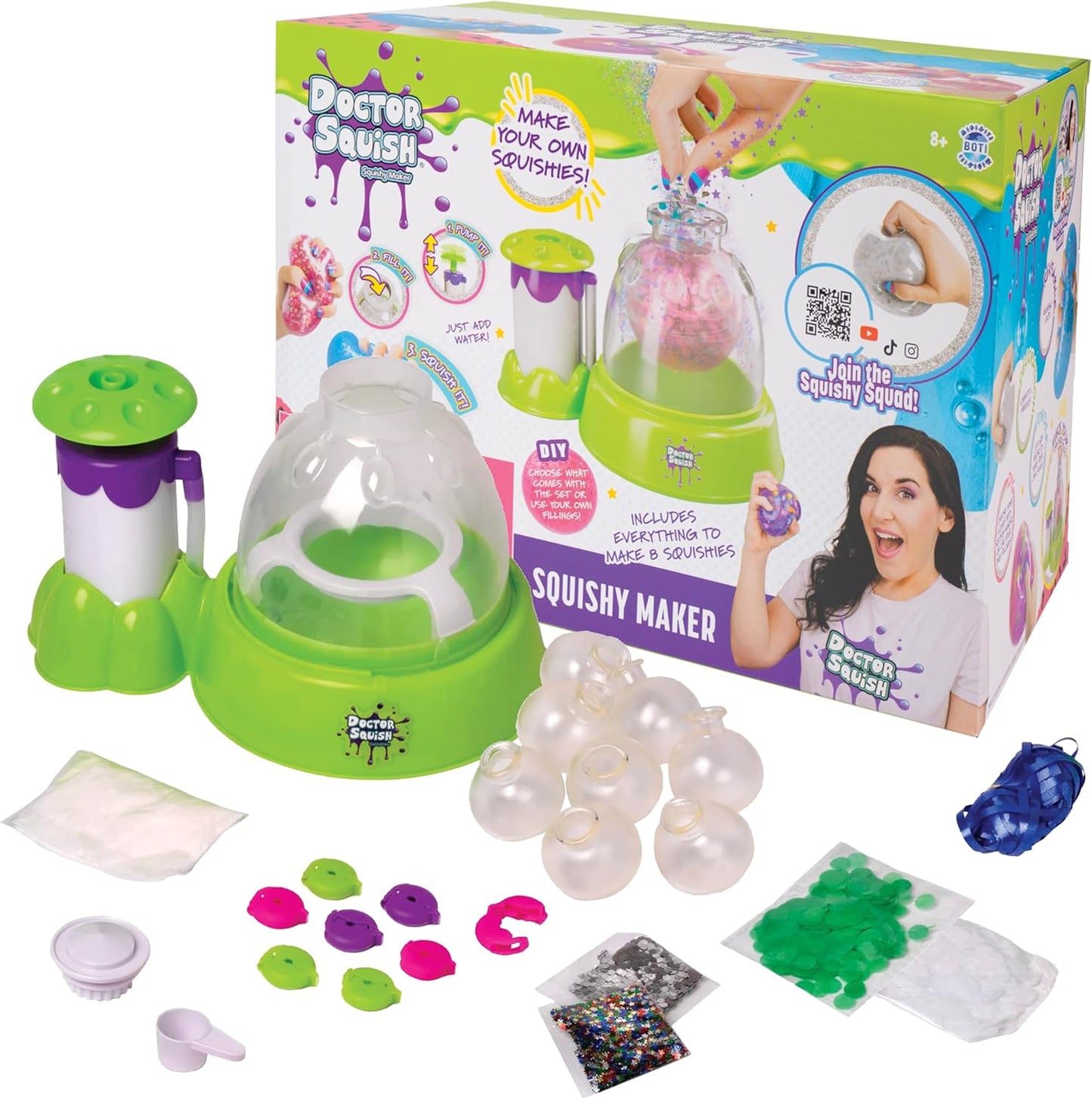 Hot Doctor Squish Squishy Maker Station | DIY Make Your Squishies Kit | All Inclusive with Sparkles & Slime Powder | Ages 8 & Up