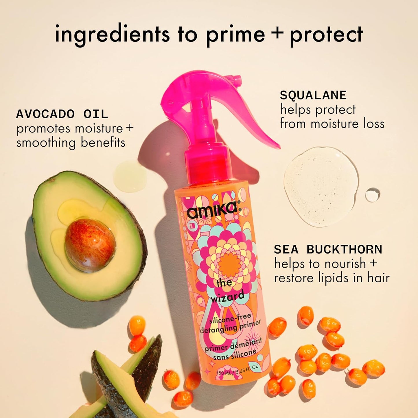Hotamika the wizard silicone-free detangling primer