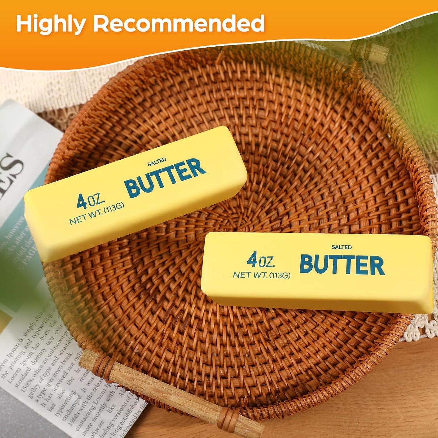 HotBig Butter Squishy,Giant Squishies Butter 14 OZ,Jumbo Slow Rising Squeeze Toys,Large Soft PU Foam Fidget Toy for Anxiety & Sensory Stress Relief 8.7*1.8*1.8 Inch (Big-Yllow Butter 1Pack)