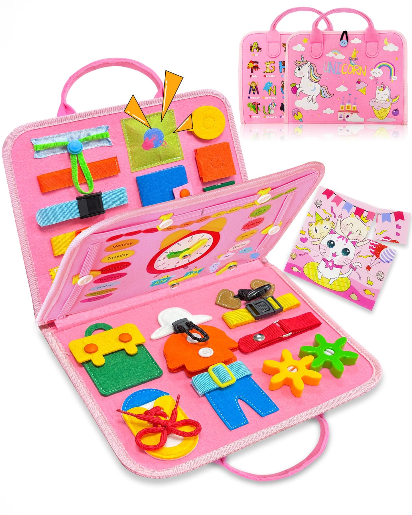 Hot Exorany Busy Board Montessori Toys for Toddler Boy Birthday Gifts, Busy Book Sensory Learning Toys for Toddlers, Toddler Boy Airplane Car Travel Toy Educational Activities