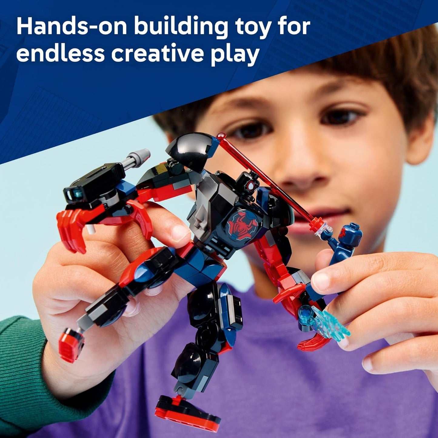 Hot LEGO Marvel Miles Morales Mech vs. Spider-Man 2099 Building Toy for Boys & Girls - Poseable Super Hero Mech & 2 Marvel Minifigures for Kids & Fans, Ages 6+ - Gift Idea for Birthdays - 76337