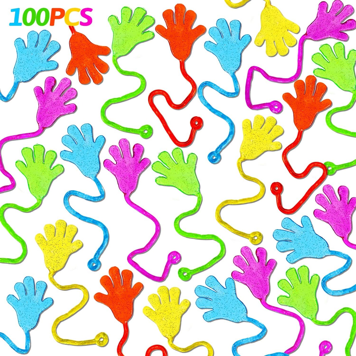 Hot 100PCS Sticky Hands Birthday Party Favors for Kids 4-8 8-12 Goodie Bag Stuffers Classroom Treasure Box Toys Carnival Prizes Bulk Mini Non Candy Treat Trinket Pinata Filler Back to School Students Gift