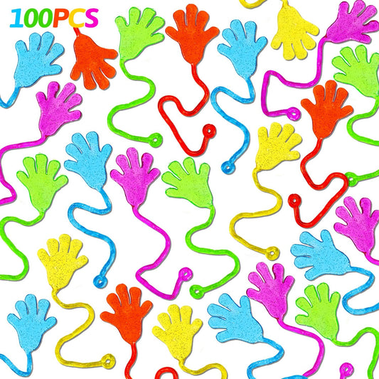 Hot 100PCS Sticky Hands Birthday Party Favors for Kids 4-8 8-12 Goodie Bag Stuffers Classroom Treasure Box Toys Carnival Prizes Bulk Mini Non Candy Treat Trinket Pinata Filler Back to School Students Gift