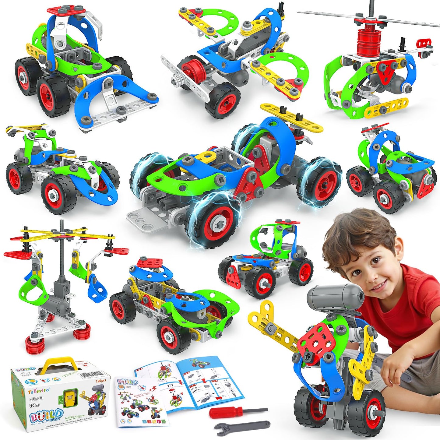 Hot 10 in 1 STEM Toys for 4 5 6 7 8+ Year Old Boy Girl Birthday Gifts Building Toys Stem Kits Activities for Kids Ages 4-8 5-7 6-8 Educational Learning Boy Toys Age 3-5 4-6 8-10 Engineering Creative Games