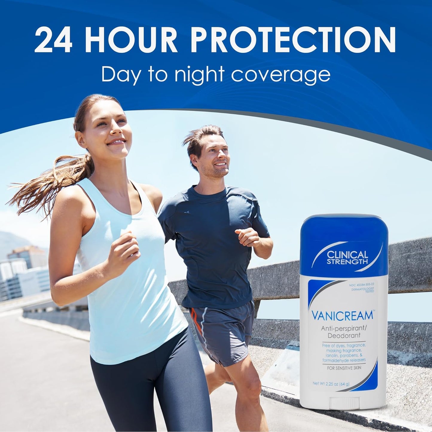 HotVanicream Antiperspirant Deodorant Stick, 2.25 Oz, Formulated without Common Irritants for Sensitive Skin, Clinical Strength with 24-Hour Protection, Reduces Underarm Wetness, Unscented