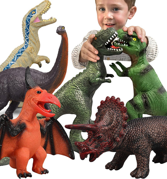 Hot Gzsbaby 6 Piece Jumbo Dinosaur Toys for Kids 3-5 and Toddlers, Large Soft Dinosaur Toys for Lovers - Perfect Party Favors, Birthday Gifts