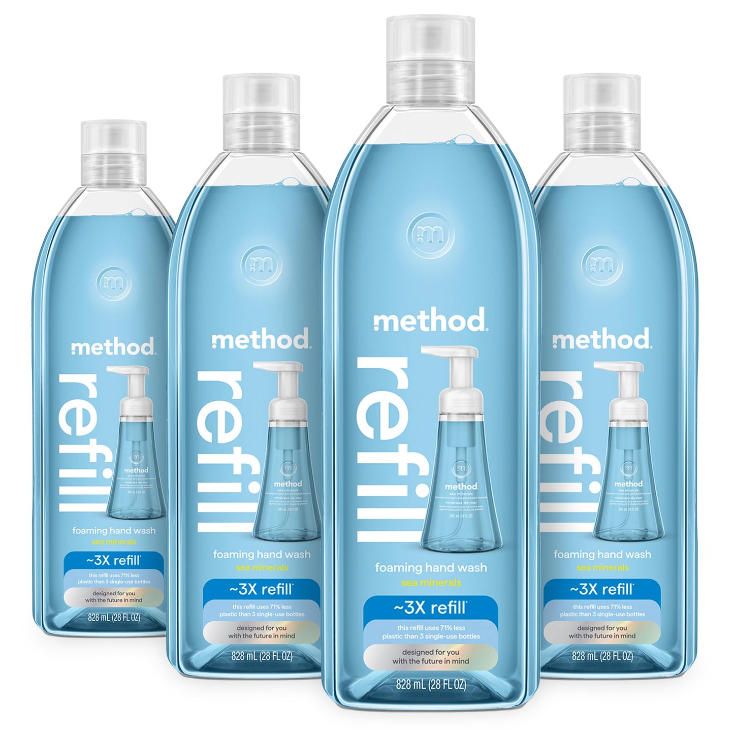 Hotmethod Foaming Hand Wash, Sweet Water - Leaves Hands Feeling Soft & Clean, for Bathroom & Kitchen, Notes of Dewy Lemon Leaf, Grapefruit & Star Jasmine, 10 fl oz, 3 pack