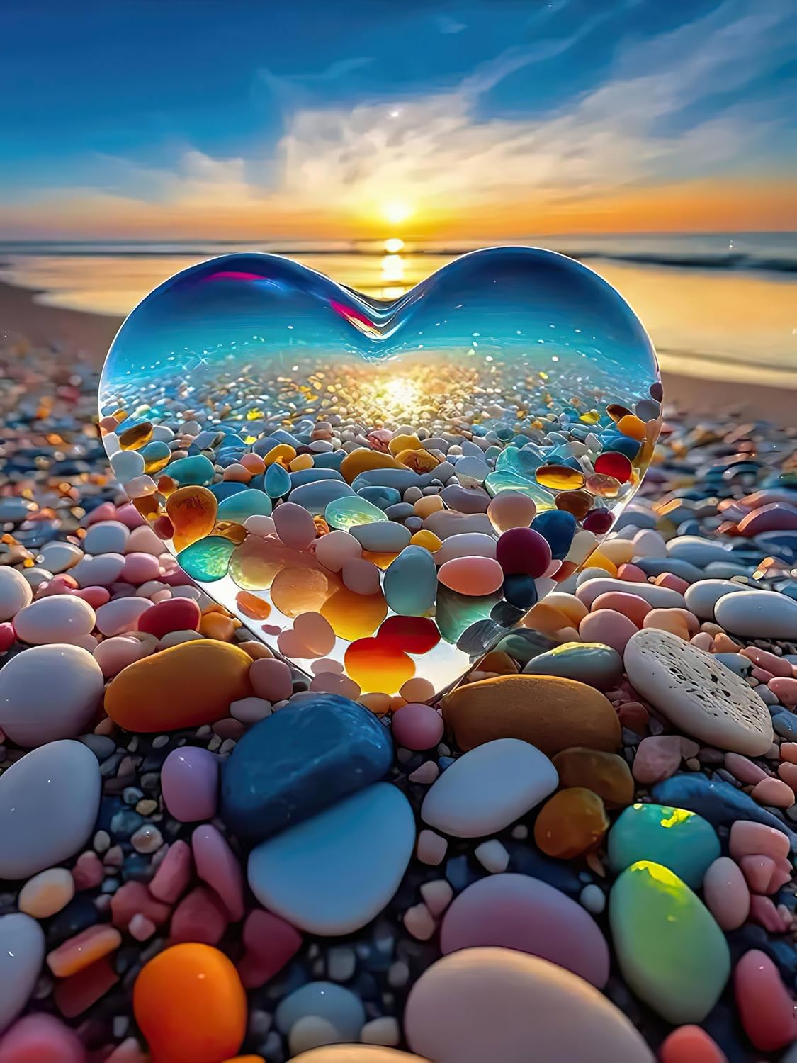 Hot Jigsaw Puzzles for Adults 1000 Pieces, Love Pebbles Beach Puzzle, Impossible Difficult Hard Fun 1000 Piece Jigsaw Puzzles for Adults