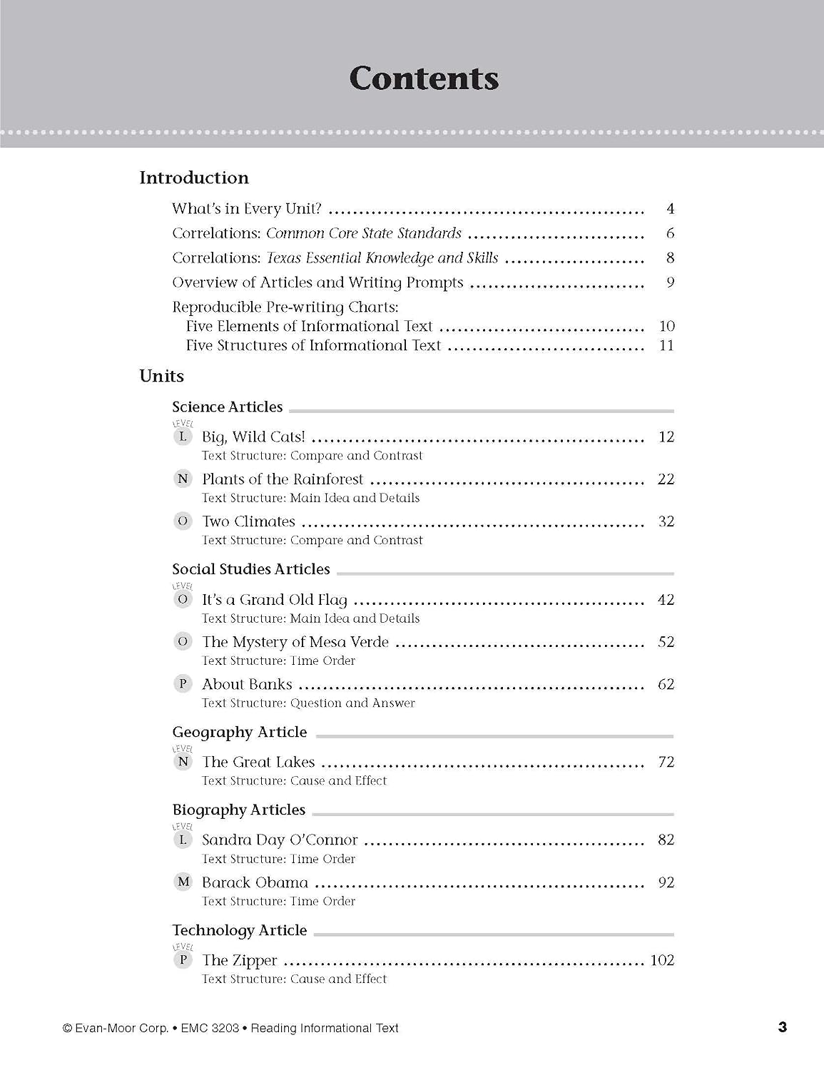 Hot Evan-Moor Reading Informational Text: Common Core Mastery Book, Grade 3