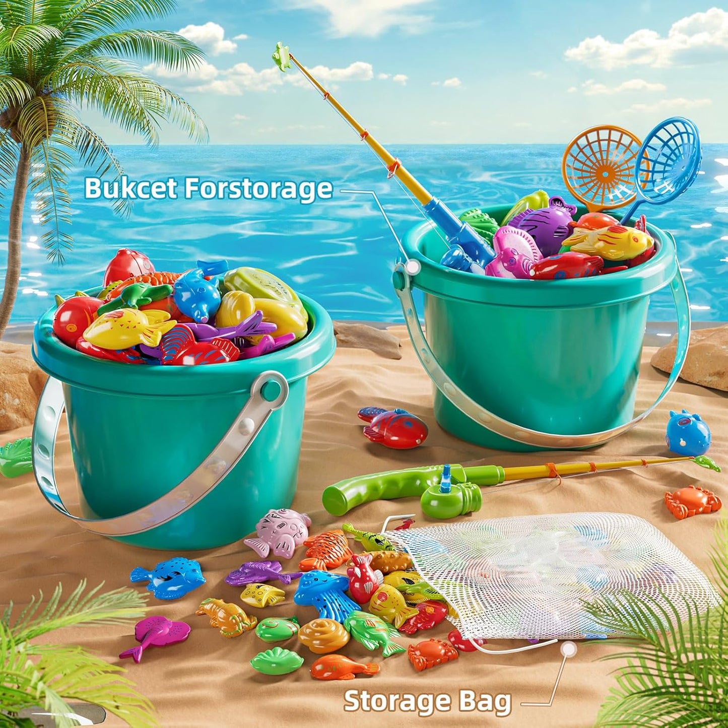 Hot NIPLOOOW Pool Fishing Toys Games, Water Table Bathtub Toy with Inflatable Pool Pole Rod Net Plastic Floating Fish, Birthday Gifts for Kids Age 3 4 5 6 Year Old,Kids Outdoor Toys