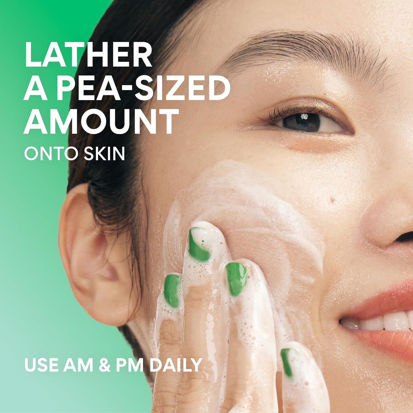 Hotinnisfree Green Tea Amino Acid Cleansing Foam, Sulfate-Free Hydrating Korean Face Wash, Gentle Lather, pH-Balanced Skincare