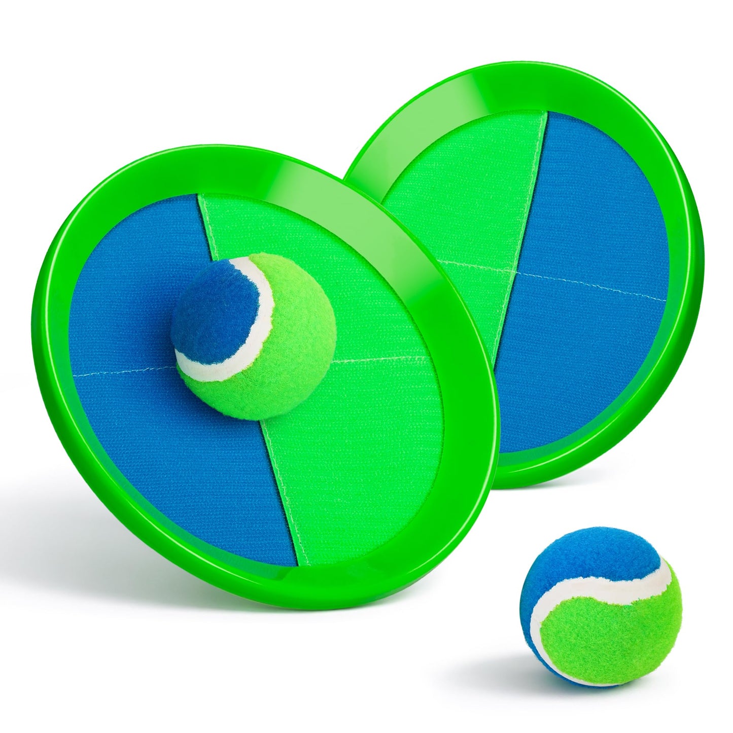 Hot TEILLNET Toss and Catch Ball Set Upgraded - Kids Toys Beach Toys Baseball Games - Sturdy & Water-Resistant for Outdoor Pool Yard Games - Classic Gift for Boys Girls 3 4 5 6 7 8 9 10 11 12+ Years