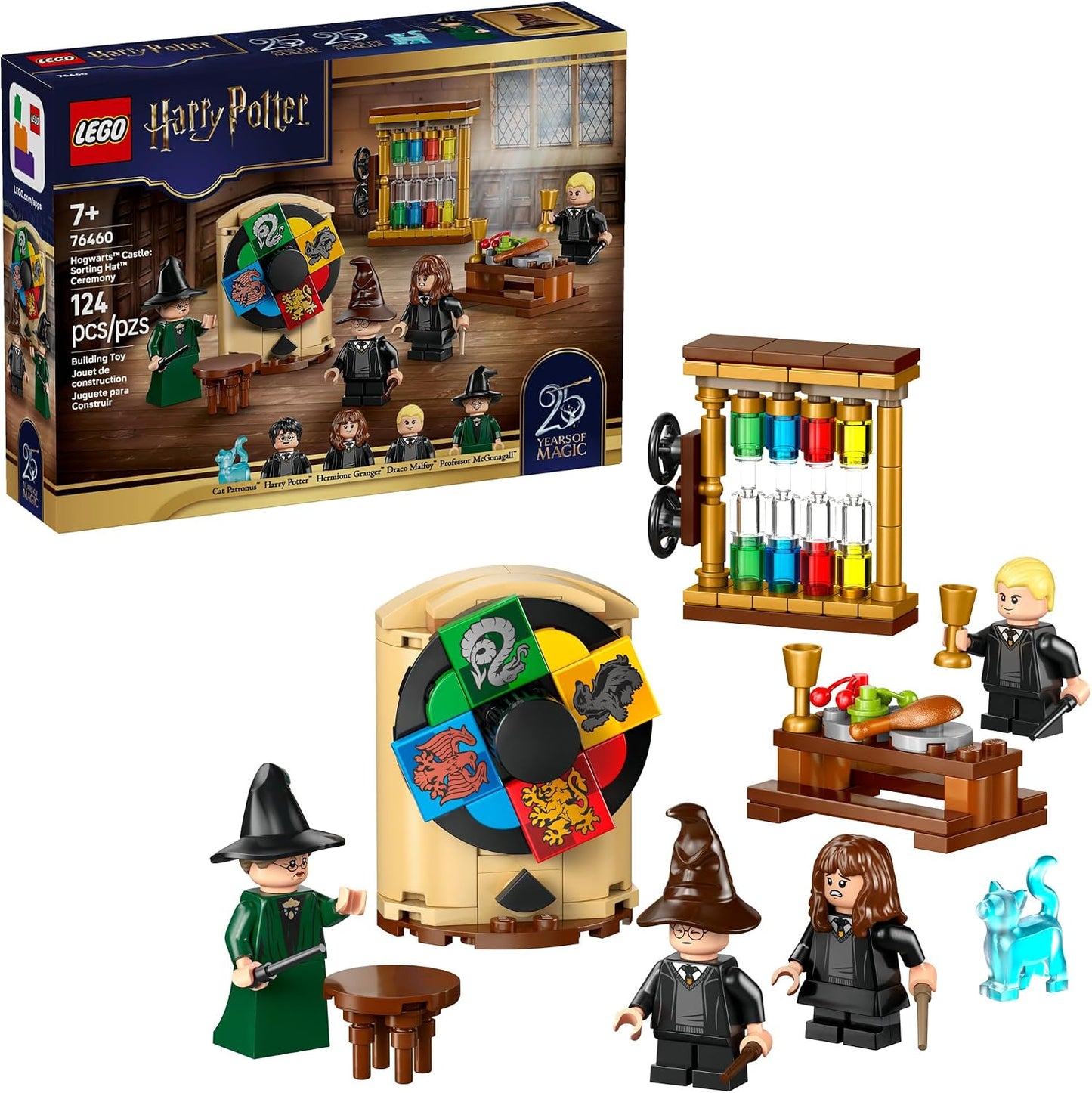HotLEGO Harry Potter Hogwarts Castle: Sorting Hat Ceremony Building Toy for Boys, Girls - Pretend Play Set for Kids, Ages 7+ - W/4 Minifigures & Cat Patronus Toy Figure - Gift Idea for Birthdays - 76460