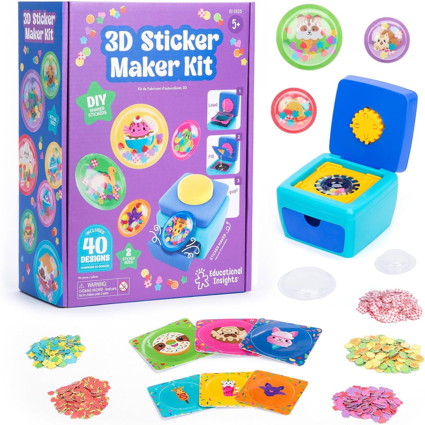 Hot Educational Insights 3D Sticker Maker Kit - Arts and Crafts for Kids Ages 4-8, Make Your Own 3D Stickers, Sticker Making Machine, DIY Puffy Stickers for Kids, Mess-Free Toddler Craft Kit