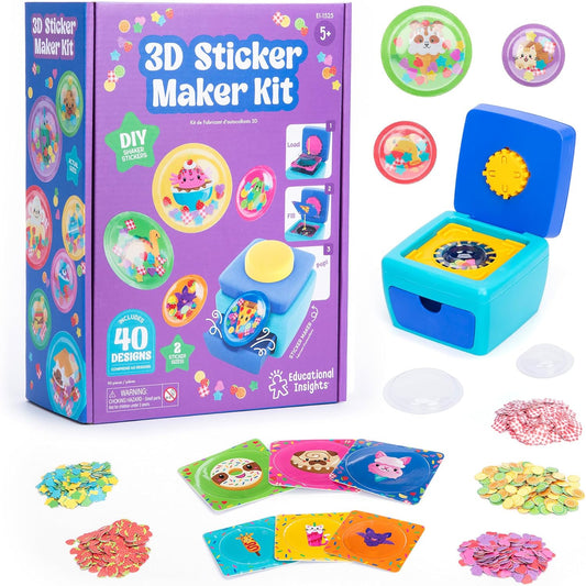 Hot Educational Insights 3D Sticker Maker Kit - Arts and Crafts for Kids Ages 4-8, Make Your Own 3D Stickers, Sticker Making Machine, DIY Puffy Stickers for Kids, Mess-Free Toddler Craft Kit