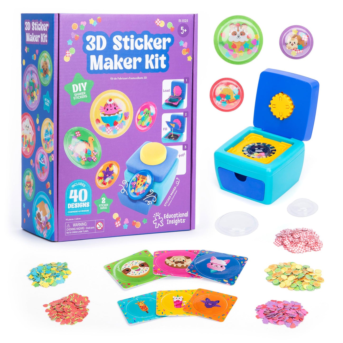 Hot Educational Insights 3D Sticker Maker Kit - Arts and Crafts for Kids Ages 4-8, Make Your Own 3D Stickers, Sticker Making Machine, DIY Puffy Stickers for Kids, Mess-Free Toddler Craft Kit