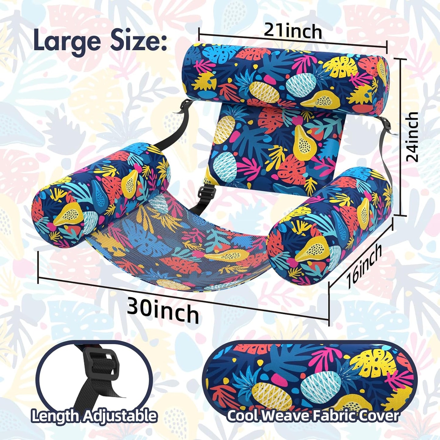 Hot Sunikko X Pool Floats Adult 2 Packs Fabric Heavy Duty Inflatable Pool Chair Hammock, Blow Up Floaties for Adults, Hawaii Flower Floats for Pool Floating, Party Summer Toys Water Beach Lake Fun