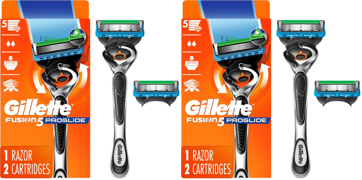 HotGillette Fusion ProGlide Shaving Razor for Men, 1 Handle + 4 Blade Refills