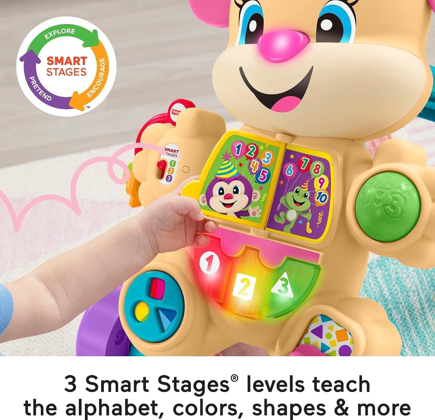 Hot Fisher-Price Laugh & Learn Smart Stages Learn With Sis Walker, Pink