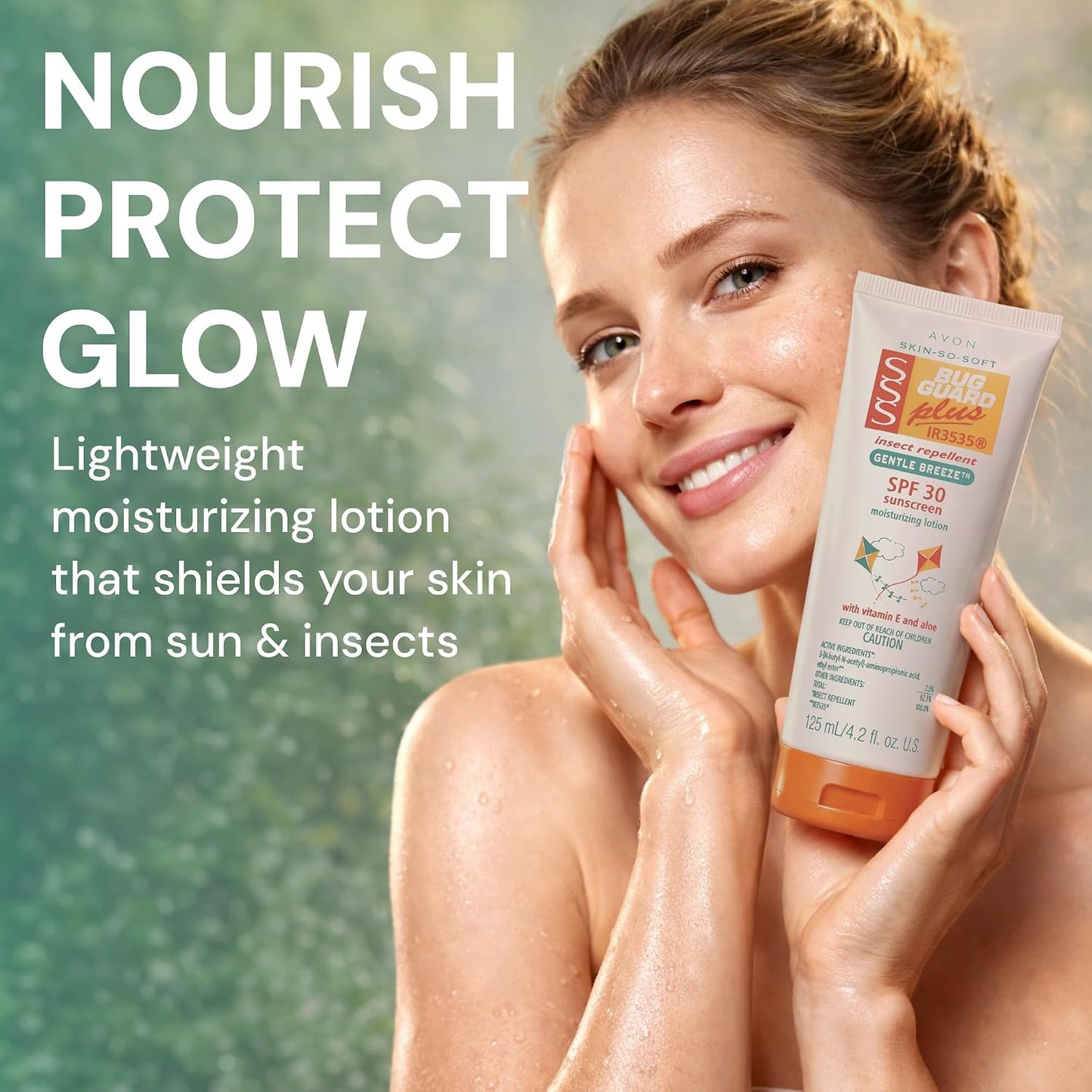 HotAVON SSS Bug Guard Plus IR3535 Gentle Breeze SPF 30 Lotion - 4.2 oz | Skin So Soft Bug Guard Insect Repellent Moisturizing Lotion, 2-in-1 Sunscreen & DEET-Free Bug Repellent with Vitamin E & Aloe